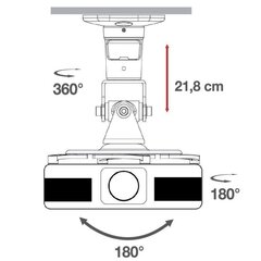 Projektori kinnitus Techly 22cm 10kg must reguleeritav цена и информация | Проекторы | hansapost.ee