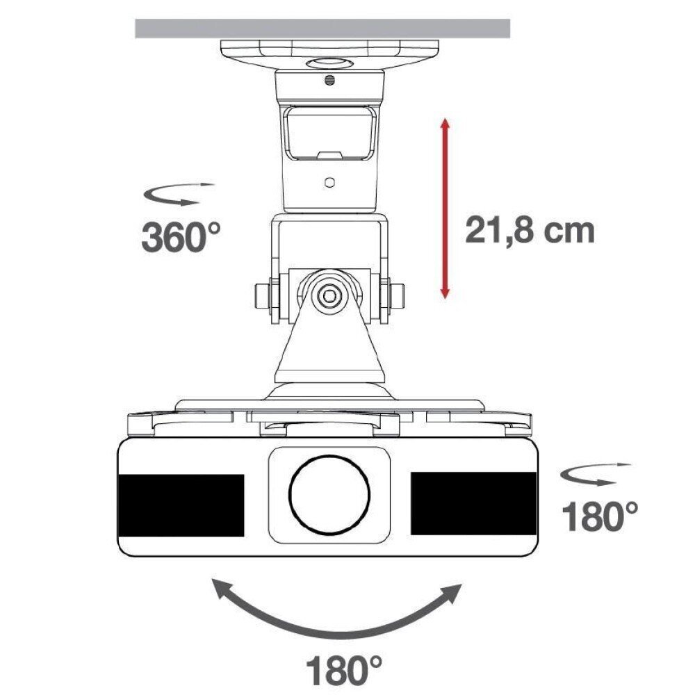 Projektori kinnitus Techly 22cm 10kg must reguleeritav hind ja info | Projektorid | hansapost.ee