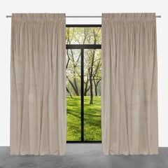 Ready-made velvet curtain PACIFIC on tape, 140x250, ZPAT-08 DARK BEIGE цена и информация | Штора с кольцами, бархат, зеленый, 145 x 250 см | hansapost.ee