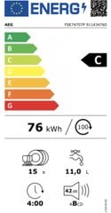 AEG FSE74707P цена и информация | Посудомоечные машины | hansapost.ee