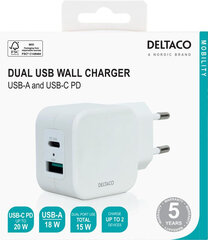 Deltaco UsbC-AC149 Dual hind ja info | Laadijad mobiiltelefonidele | hansapost.ee