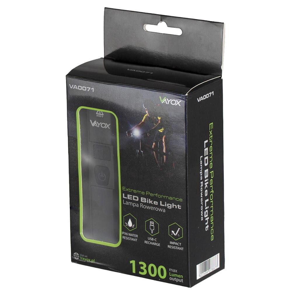 Jalgratta valgus 1300 lm 5050 LED IPX6 + powerbank VA0071 Vayox hind ja info | Jalgratta tuled ja helkurid | hansapost.ee