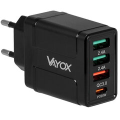 Сетевое зарядное устройство USB Quick Charge 3.0 + PD 32W премиум-класса VA0006 Vayox цена и информация | Зарядные устройства для телефонов | hansapost.ee