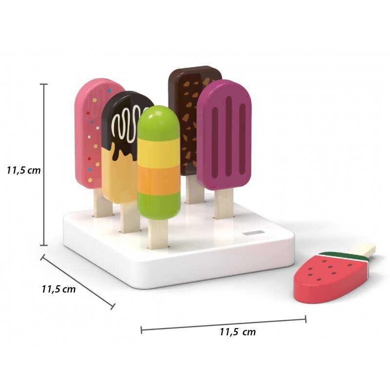 Viga puidust jäätisekomplekt koos alusega 6 tk цена и информация | Mänguasjad tüdrukutele | hansapost.ee