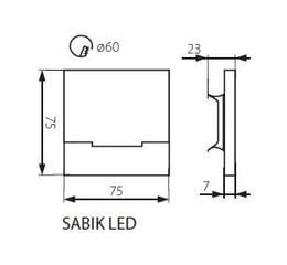 Светильник для лестниц SABIK LED CW 12V холодный - Kanlux цена и информация | Настенный светильник Конусы | hansapost.ee