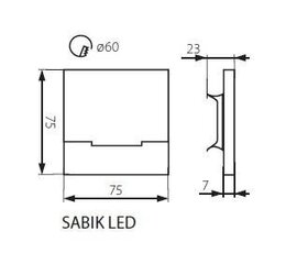 Светильник для лестниц SABIK MINI LED B WW 12V черный Kanlux цена и информация | Настенные светильники | hansapost.ee