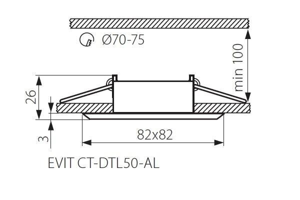 Kanlux sisseehitatud lamp Evit CT-DTL50-AL hind ja info | Süvistatavad LED valgustid | hansapost.ee