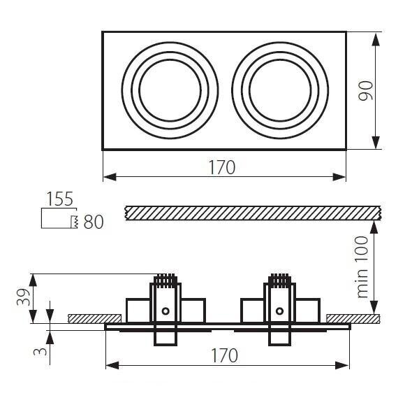 Kanlux sisseehitatud lamp Seidy CT-DTL250-B hind ja info | Süvistatavad LED valgustid | hansapost.ee