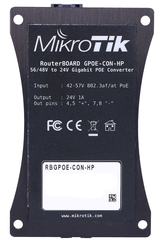 MikroTik RBGPOE-CON-HP | Pingemuundur | PoE, 48V kuni 24V цена и информация | USB adapterid ja jagajad | hansapost.ee