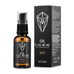 Habeme- ja näoõli Masveri Face Beard Oil Dry & Sensitive Skin, 30ml hind ja info | Raseerimisvahendid | hansapost.ee