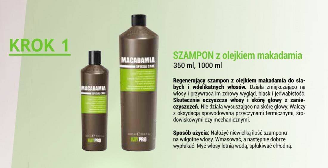 Taastav makadaamiaõliga šampoon kuivadele juustele KayPro, 1000 ml hind ja info | Šampoonid | hansapost.ee