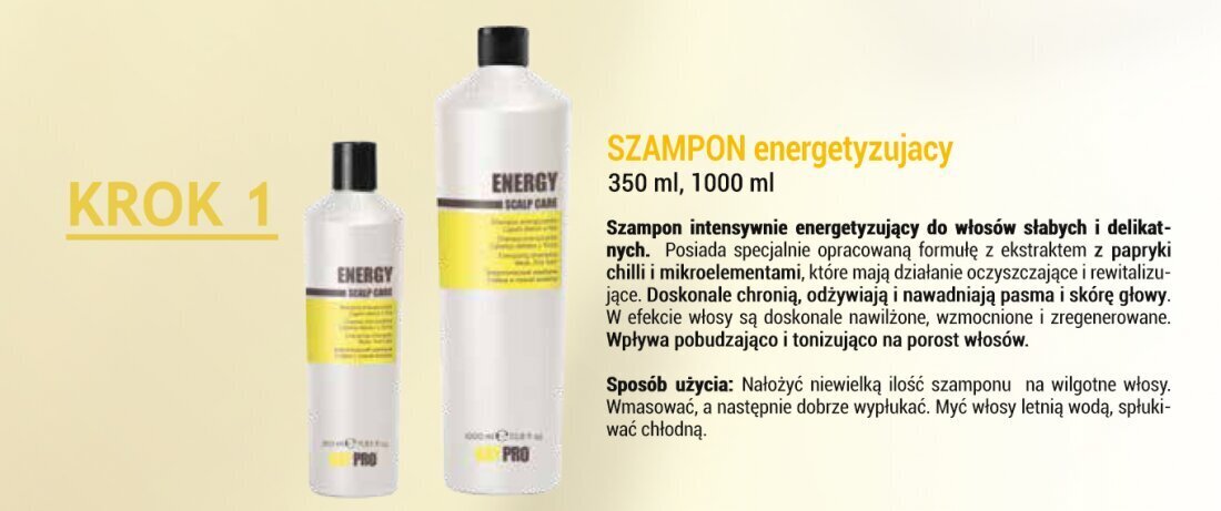 Energiat andev šampoon nõrkadele õhukestele juustele KayPro, 1000 ml hind ja info | Šampoonid | hansapost.ee