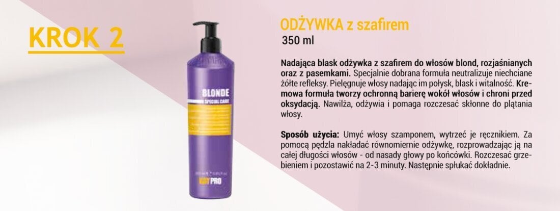 Palsam heledatele ja värvilistele juustele KayPro Brightening Blonde, 350 ml цена и информация | Palsamid | hansapost.ee