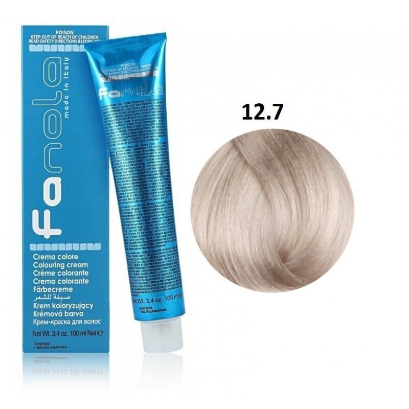 Professionaalne juuksevärv Fanola Color Cream, 12.7 Superlight Blonde Platinum Iris Extra, 100 ml цена и информация | Juuksevärvid | hansapost.ee