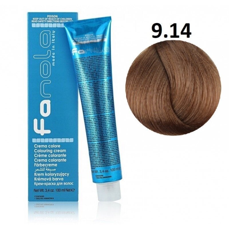 Professionaalne juuksevärv Fanola Color Cream, 9.14 Walnut, 100 ml hind ja info | Juuksevärvid | hansapost.ee