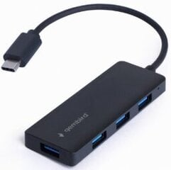 Hubs Gembird 4-port USB-C 4xUSB 3.1 (Gen 1) Black hind ja info | USB adapterid ja jagajad | hansapost.ee