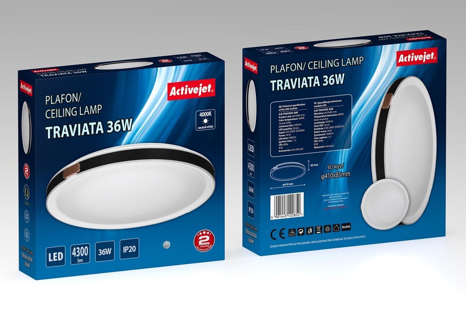 LED laevalgusti Activejet AJE-TRAVIATA hind ja info | Laelambid | hansapost.ee