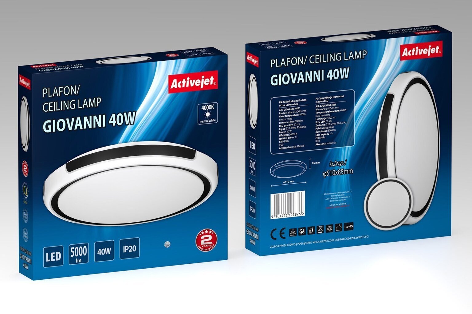 LED-laevalgusti Activejet AJE-GIOVANNI hind ja info | Laelambid | hansapost.ee