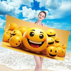 Rannarätik Emoticons, 100x180 cm price and information | Rätikud ja saunalinad | hansapost.ee