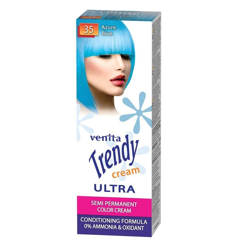 Kreemjas juuksevärv Venita Trendy Cream, 35 Azure Blue, 75 ml hind ja info | Juuksevärvid | hansapost.ee