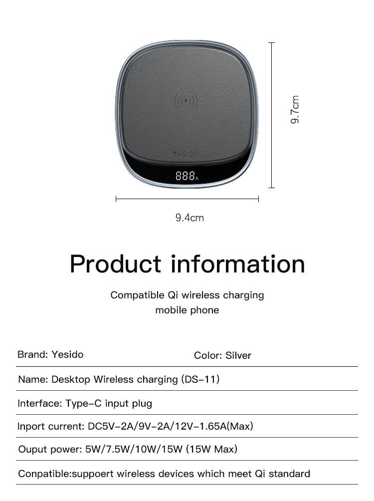 Yesido DS11 hind ja info | Laadijad mobiiltelefonidele | hansapost.ee