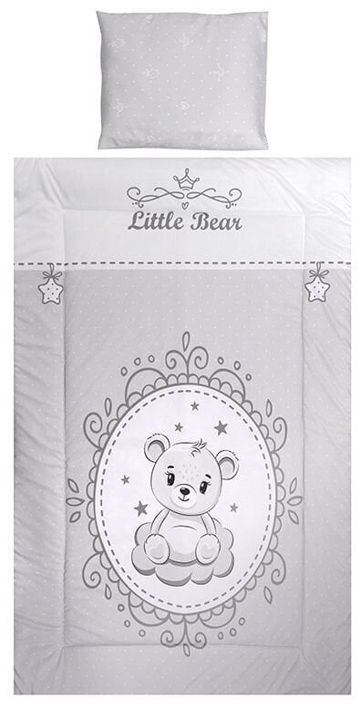 Lorelli laste voodipesukomplekt Little Bear Grey, 140x95, 3-osaline цена и информация | Laste voodipesu | hansapost.ee