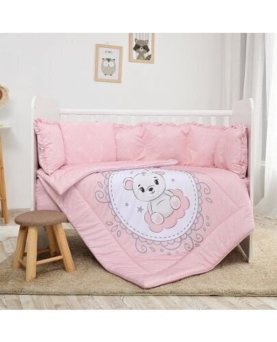 Lorelli laste voodipesukomplekt Little Bear Pink, 140x95, 5-osaline hind ja info | Laste voodipesu | hansapost.ee