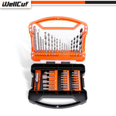 Puuride ja keerdotsikute komplekt, 41 tk. UK BRAND, WellCut® WC-DB41U hind ja info | WellCut Remondikaubad, sanitaartehnika ja kütteseadmed | hansapost.ee