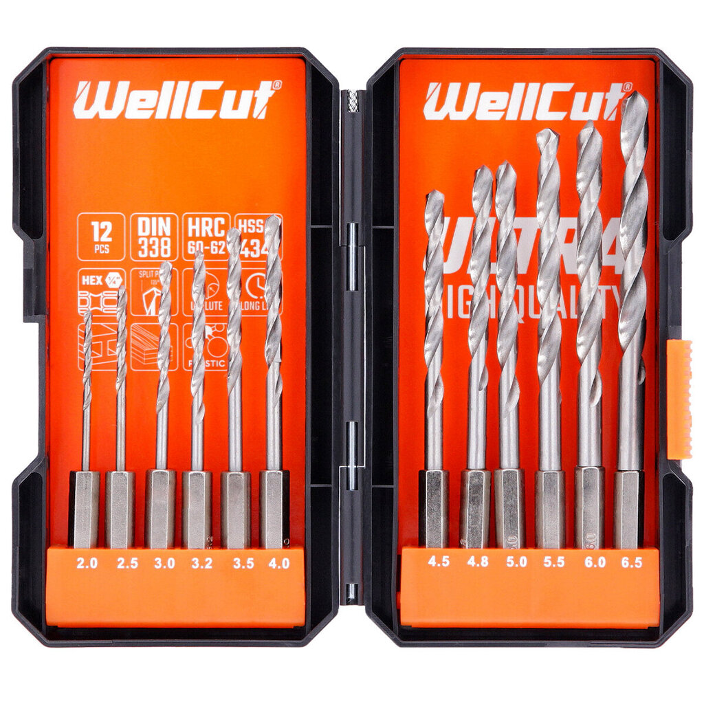 HSS Metallipuur 12 tk. UK BRAND, WellCut® WC-HSS12HU цена и информация | Käsitööriistad | hansapost.ee