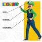 Karnevali kostüüm Super Mario Luigi 109-126 cm 4-6 aastane hind ja info | Kostüümid ja maskid | hansapost.ee