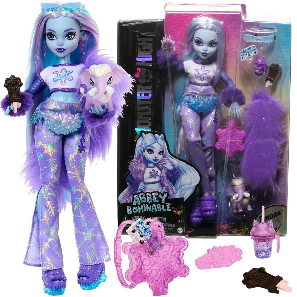 Suur nukk Monster High Abbey Bominable 30 cm + tarvikud lemmikloomad цена и информация | Mänguasjad tüdrukutele | hansapost.ee