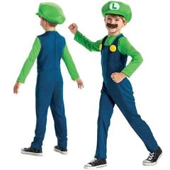 Karnevali kostüüm Super Mario Luigi 127-136 cm (7-8 aastat) hind ja info | Kostüümid ja maskid | hansapost.ee
