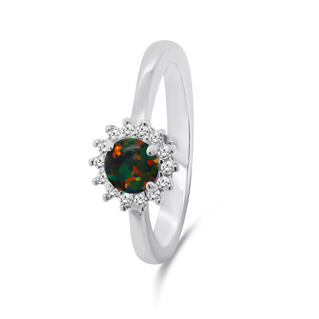 Brilio Silver Ilus hõbesõrmus opaali ja tsirkoonidega RI056WBC цена и информация | Sõrmused | hansapost.ee