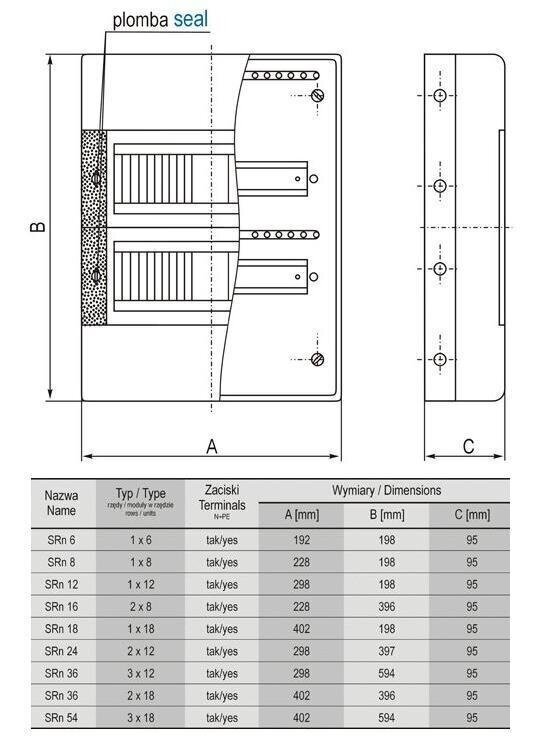 Pinnapealne jaotuskilp SRn-18 (N+PE) 1x18 price and information | Pistikupesad ja lülitid | hansapost.ee