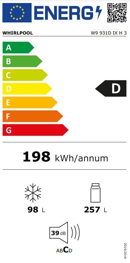 Whirlpool W9 931D IX H 3 hind ja info | Külmkapid-külmikud | hansapost.ee