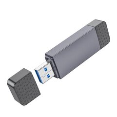 Картридер Hoco HB45 USB-C/USB-A 2-в-1 USB3.0, серый цена и информация | Адаптеры и USB-hub | hansapost.ee