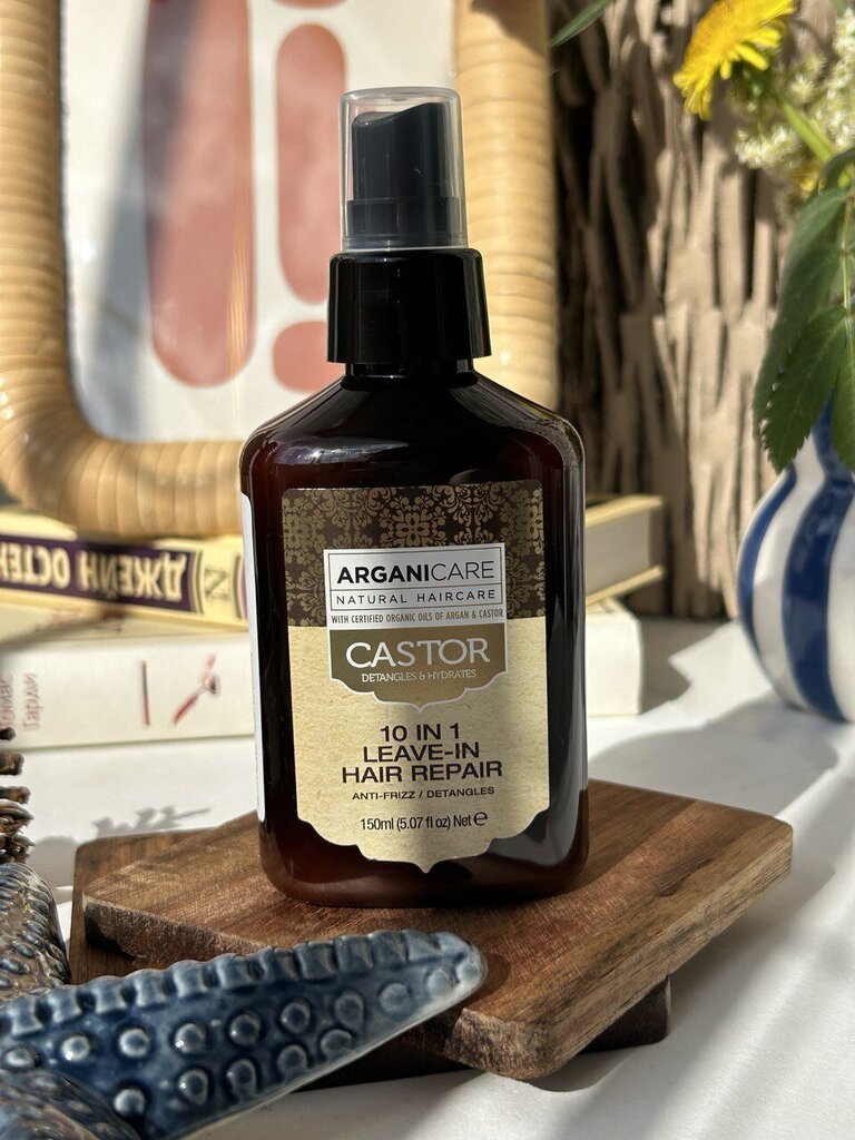 Juukseid taastav sprei Arganicare Castor Oil 10 in 1 Argan & Castor, 150 ml hind ja info | Palsamid | hansapost.ee