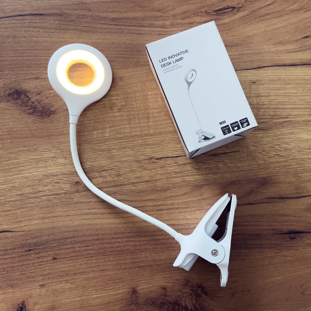 Juhtmeta LED-lugemislamp klambriga + must mikro USB kaabel hind ja info | Laualambid | hansapost.ee