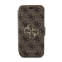 Guess PU Leather 4G Metal Logo Book Case for iPhone 15 Pro Max Brown цена и информация | Чехлы для телефонов | hansapost.ee