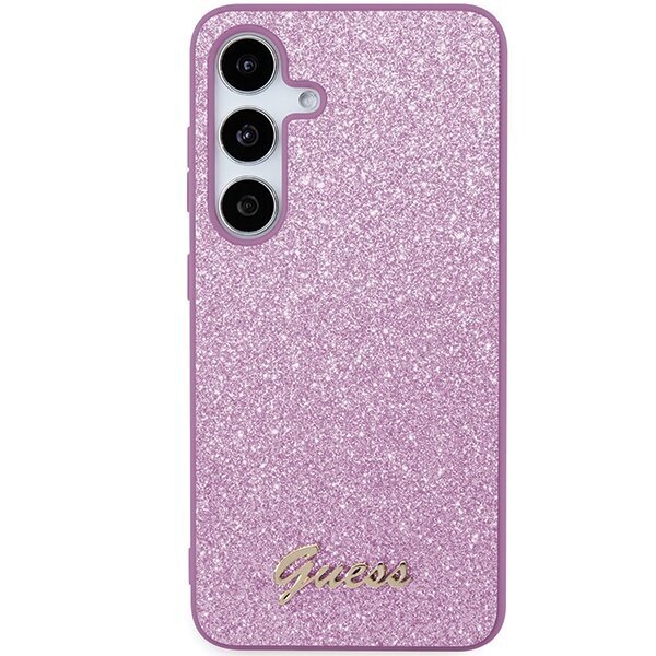 Guess GGUHCS24MHGGSHU S24+ S926 fioletowy|purple hardcase Glitter Script цена и информация | Telefonide kaitsekaaned ja -ümbrised | hansapost.ee