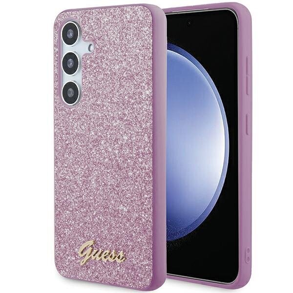 Guess GGUHCS24MHGGSHU S24+ S926 fioletowy|purple hardcase Glitter Script цена и информация | Telefonide kaitsekaaned ja -ümbrised | hansapost.ee