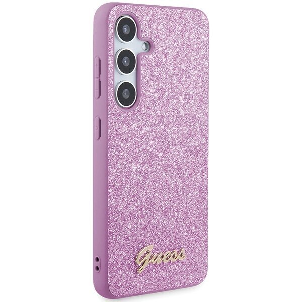 Guess GGUHCS24MHGGSHU S24+ S926 fioletowy|purple hardcase Glitter Script цена и информация | Telefonide kaitsekaaned ja -ümbrised | hansapost.ee