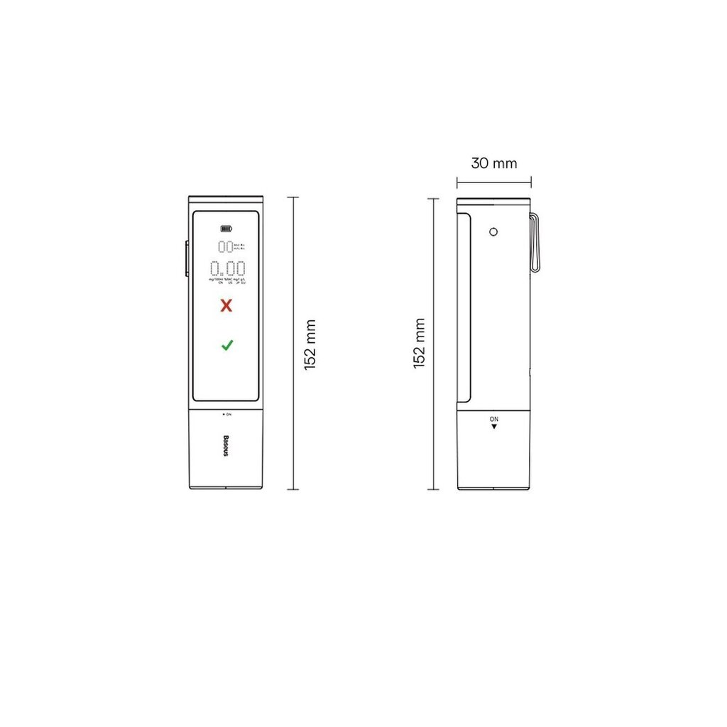 Alkomeeter Baseus SafeJourney Pro Series цена и информация | Alkomeetrid | hansapost.ee