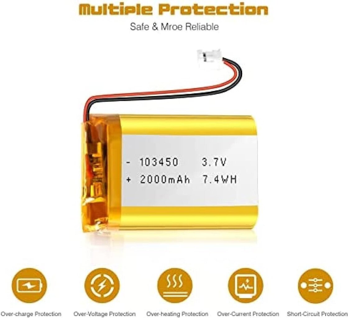 Liitiumaku 3,7 V 2000 mAh Mudel 103450 цена и информация | Patareid | hansapost.ee