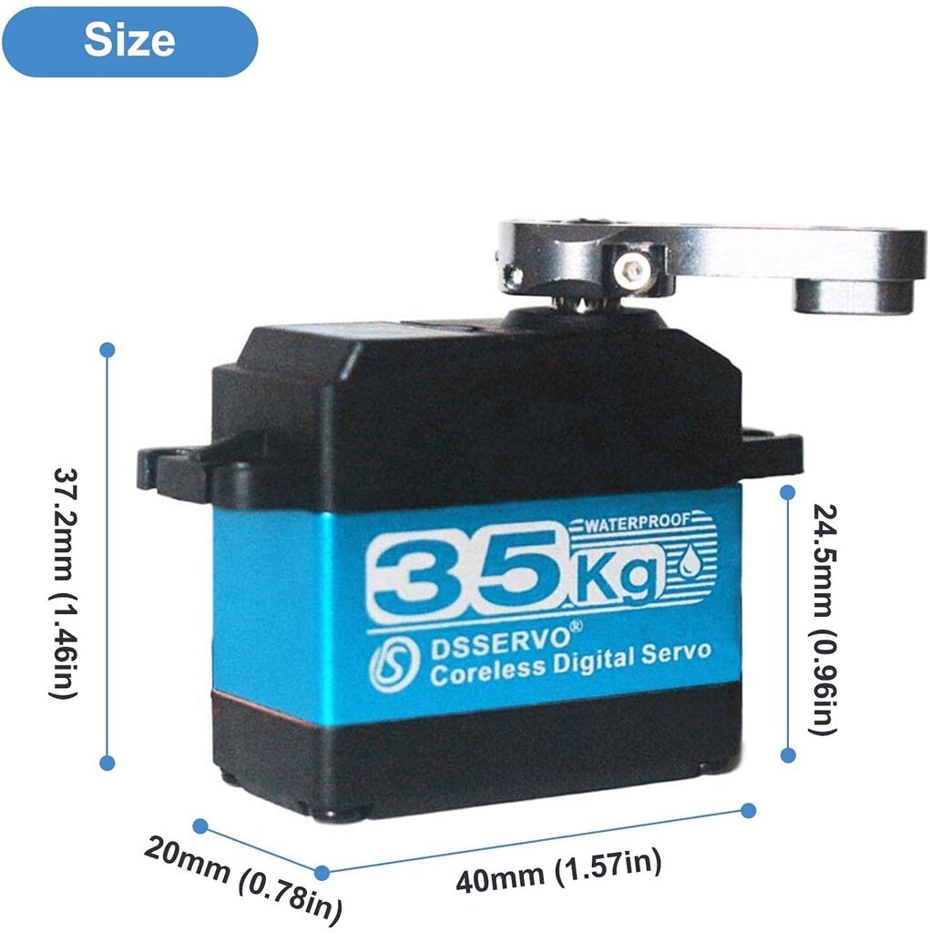 35KG roostevabast terasest Coreless Digital Servo Gear 7.4V kõrge pöördemomendiga veekindel DS3235 koos 25T servo arm RC auto robotid (180 °) цена и информация | Nutiseadmed ja lisatarvikud | hansapost.ee