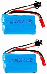 2 tk lipo aku (6,4 V 750 mAh) A959-A A969-A A979-A K929-A RC truck 16500 jaoks hind ja info | Nutiseadmed ja lisatarvikud | hansapost.ee