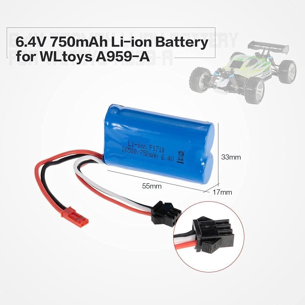 2 tk lipo aku (6,4 V 750 mAh) A959-A A969-A A979-A K929-A RC truck 16500 jaoks цена и информация | Nutiseadmed ja lisatarvikud | hansapost.ee