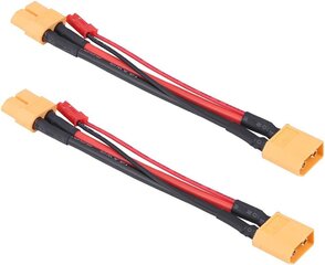 Комплект из 2 шт. кабельных адаптеров XT60: 14 AWG мужской и женский разъем с 22 AWG JST вилкой - идеальные аксессуары для RC моделей цена и информация | Дроны | hansapost.ee