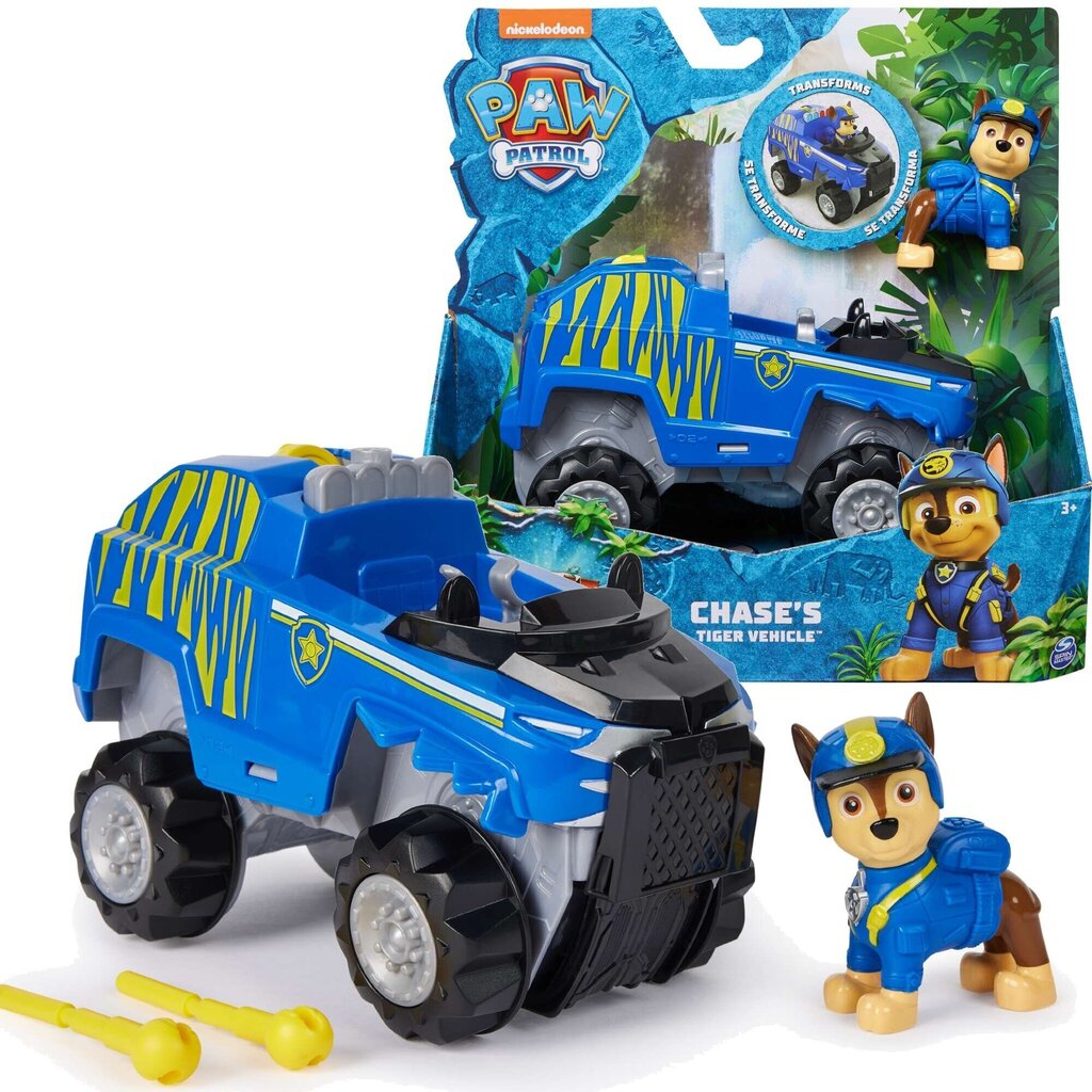 Paw Patrul Jungle Pups Chase mänguauto ja figuurikomplekt hind ja info | Mänguasjad poistele | hansapost.ee