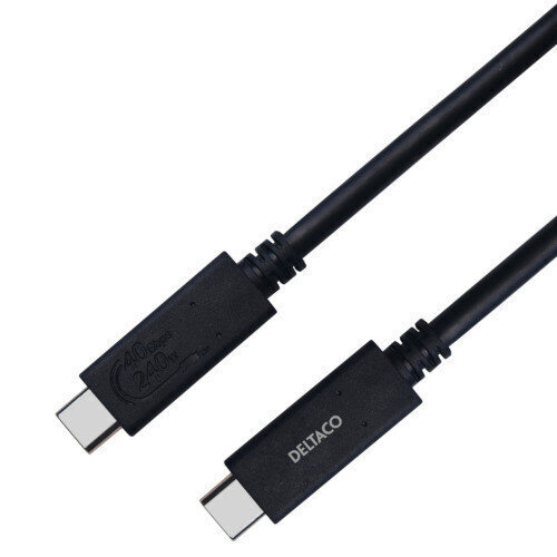 Deltaco USB4 gen3/USB-C - USB-C/5A EPR, 0.8 m hind ja info | Juhtmed ja kaablid | hansapost.ee